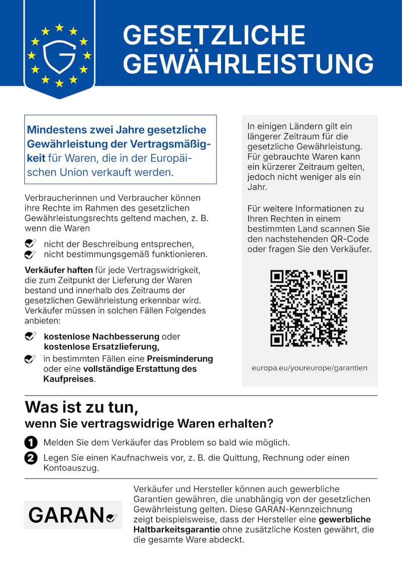 Das EU Label für gesetzliche Gewährleistung